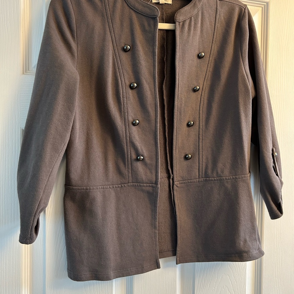 Maurices Charcoal Gray Double-Breasted Military-Style Jacket